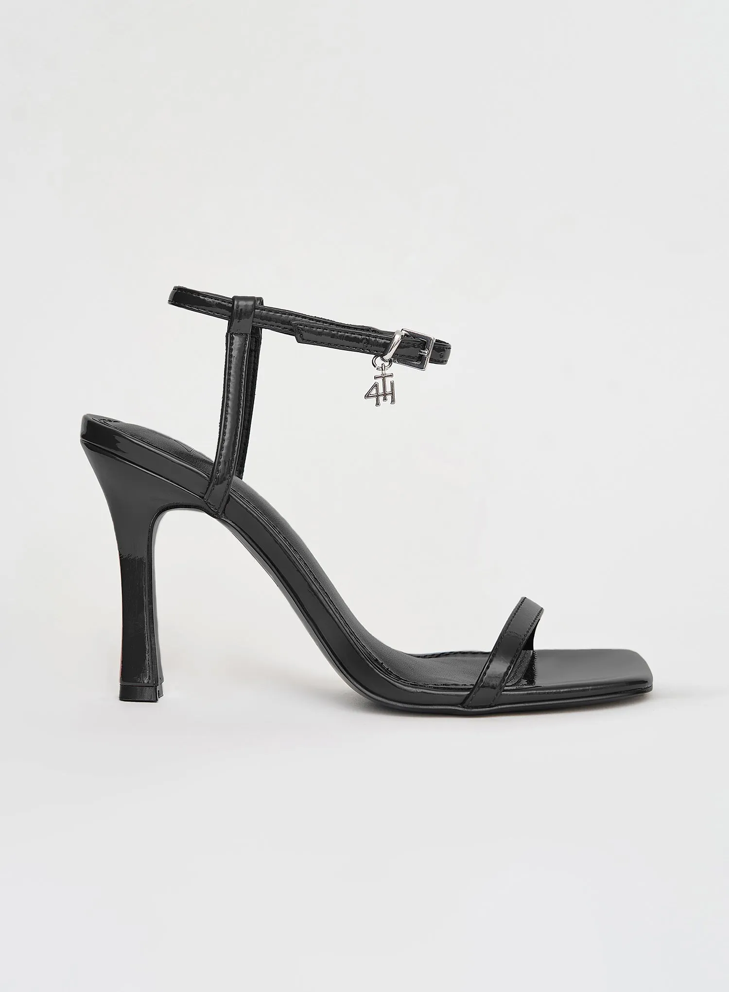Black Strappy Heeled Patent Sandal- Berlin sold by 4th and Reckless