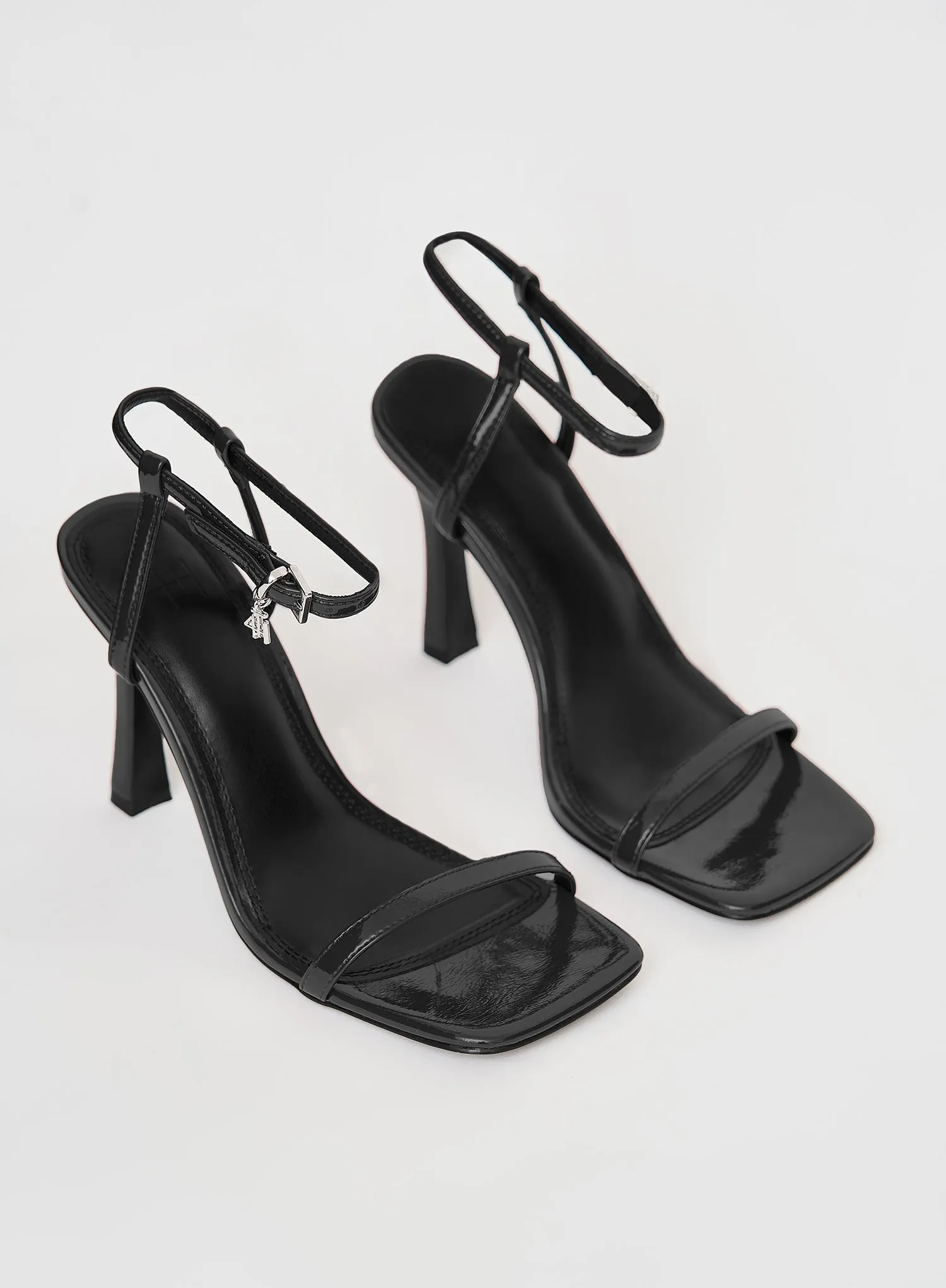 Black Strappy Heeled Patent Sandal- Berlin sold by 4th and Reckless product image thumbnail 2