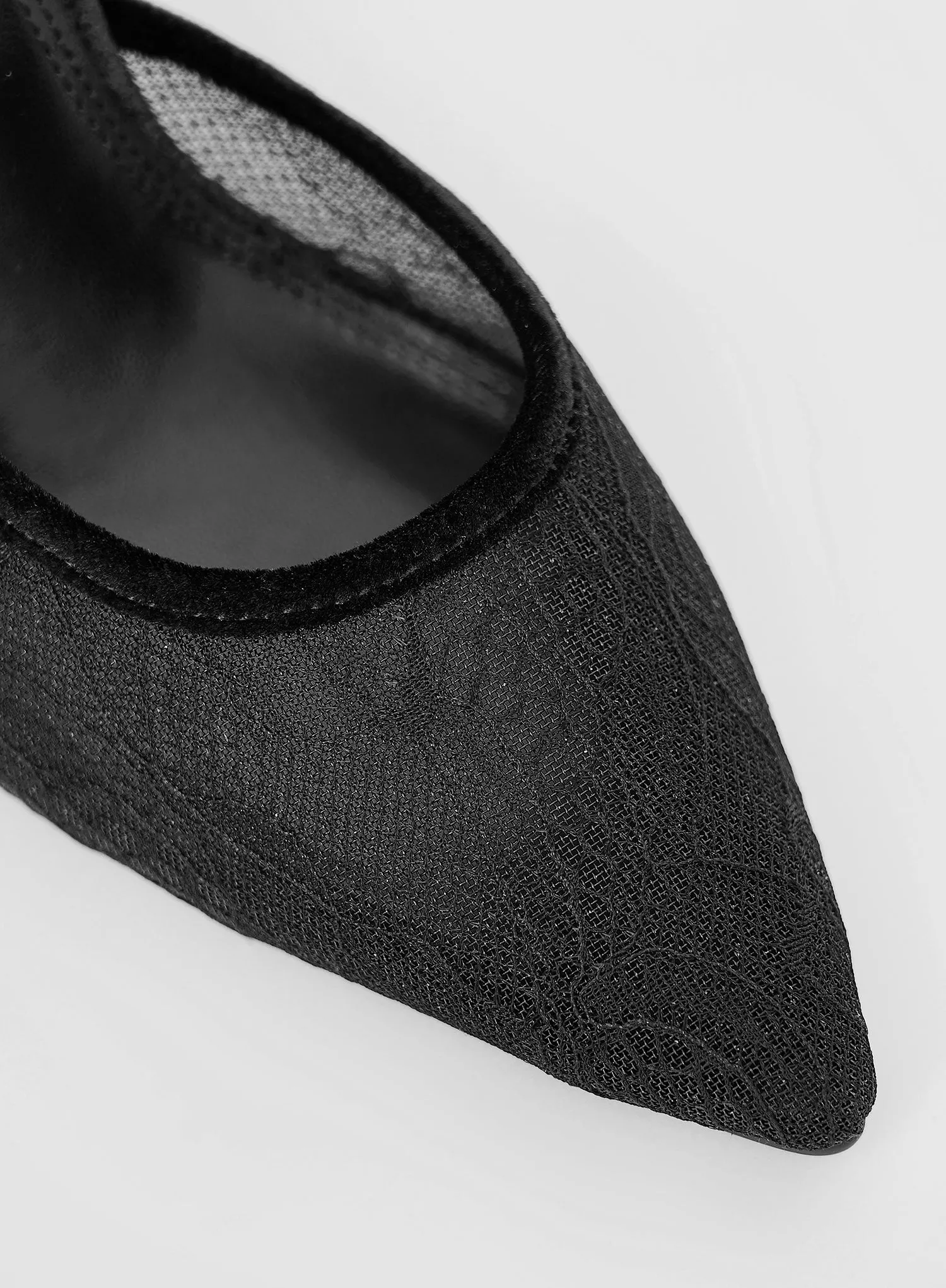 Black Lace Heeled Sandal- Venice sold by 4th and Reckless product image thumbnail 3