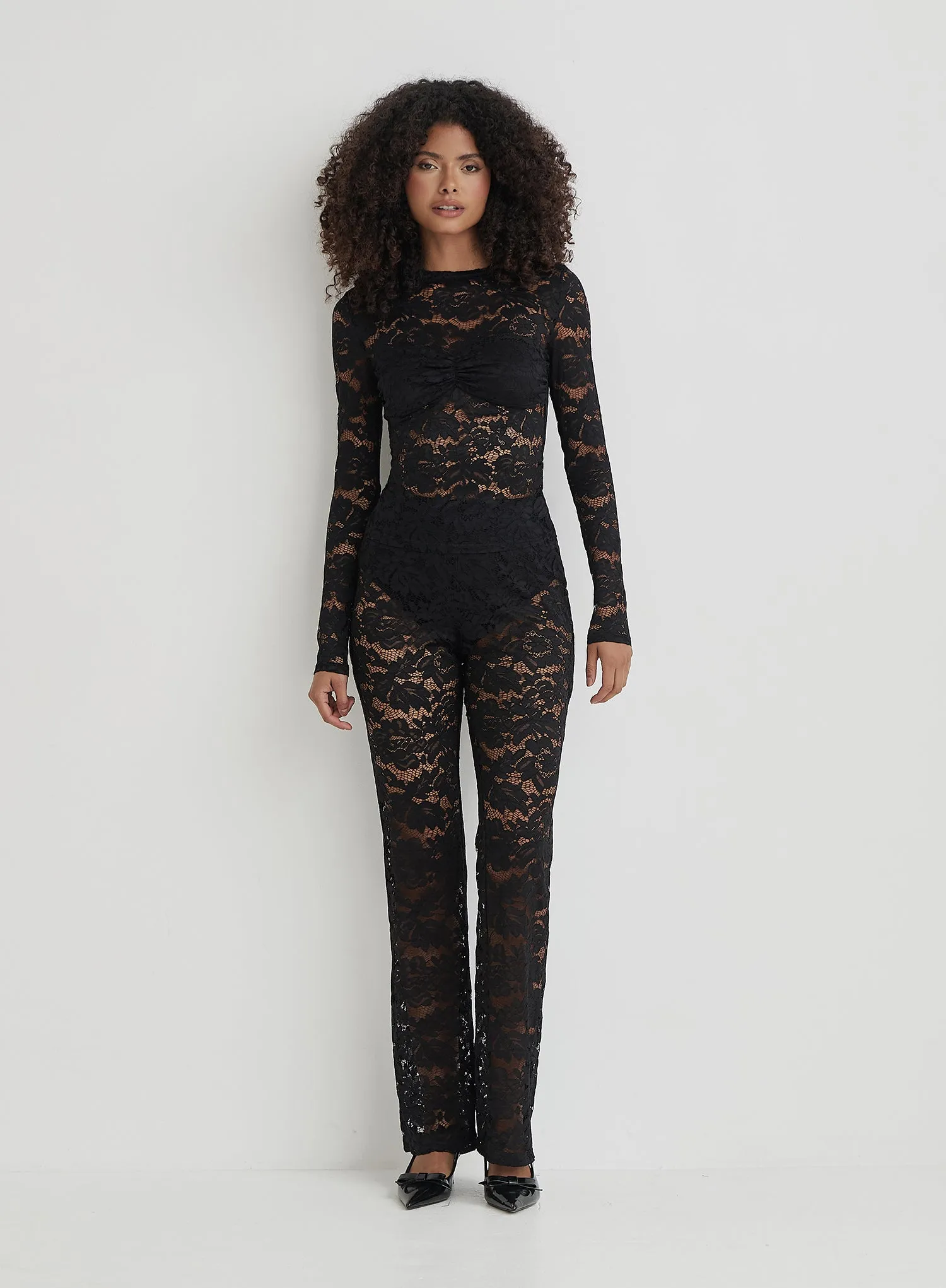 Black Lace High Waisted Trouser- Luella sold by 4th and Reckless product image thumbnail 3