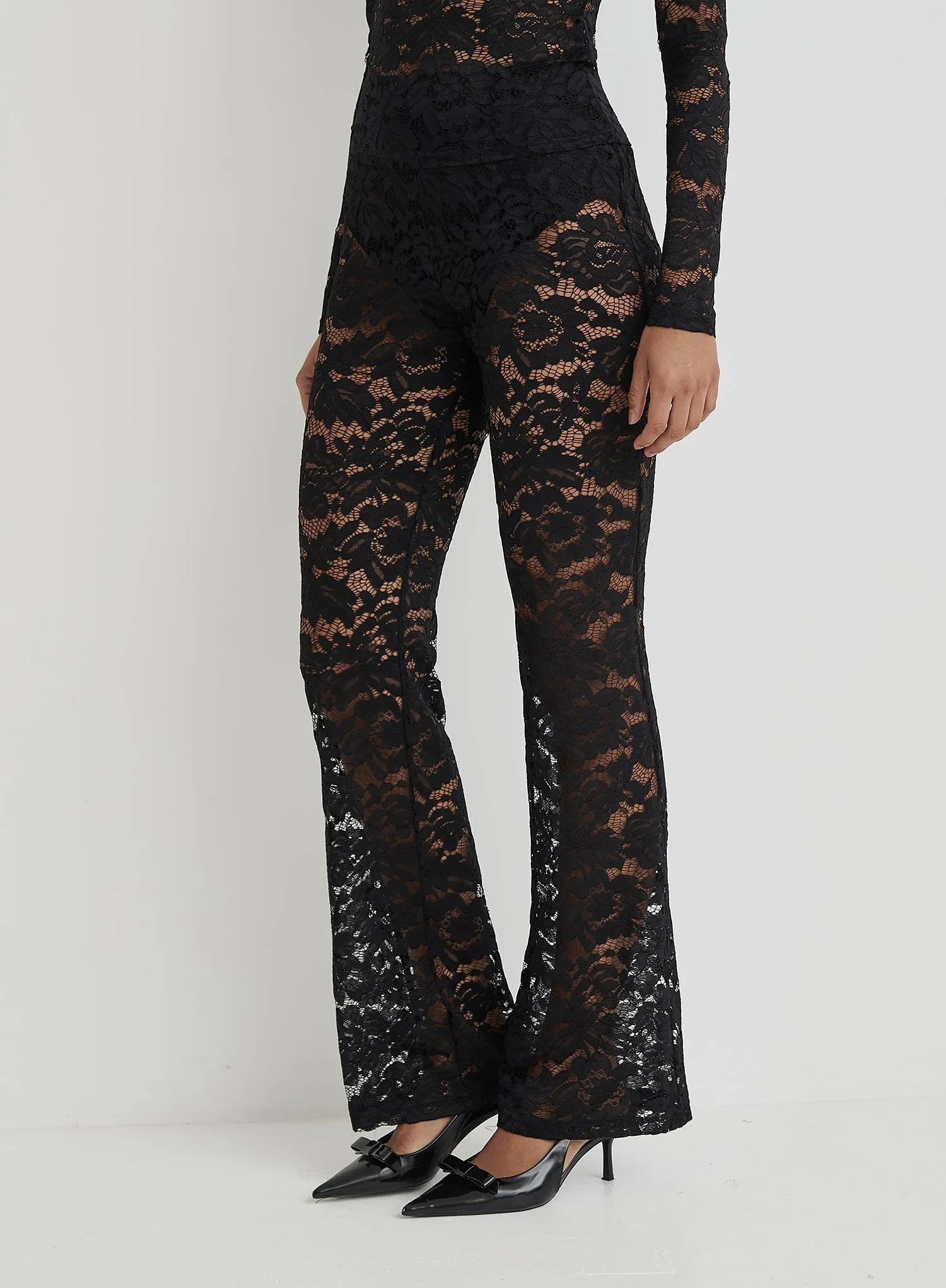 Black Lace High Waisted Trouser- Luella sold by 4th and Reckless product image thumbnail 2