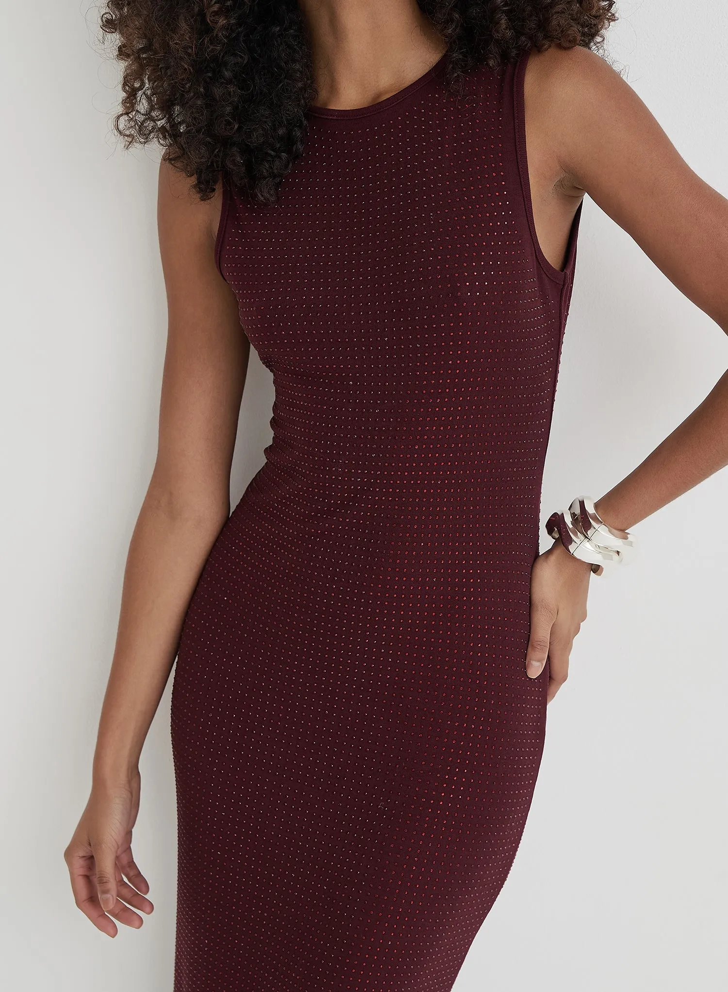 Burgundy Embellished Maxi Dress- Jaden sold by 4th and Reckless product image thumbnail 4