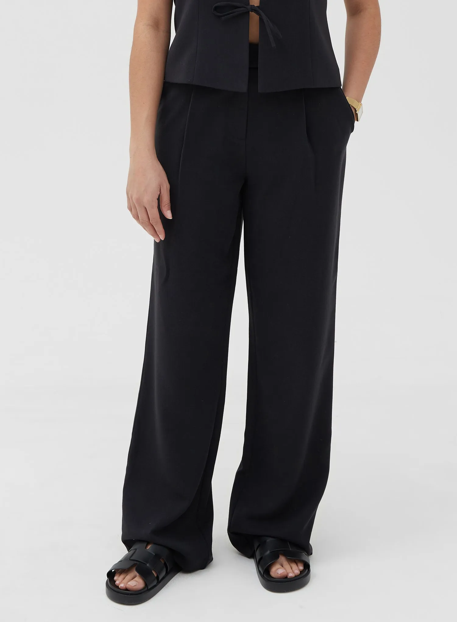 Black Straight Leg Trouser – Delilah sold by 4th and Reckless product image thumbnail 2