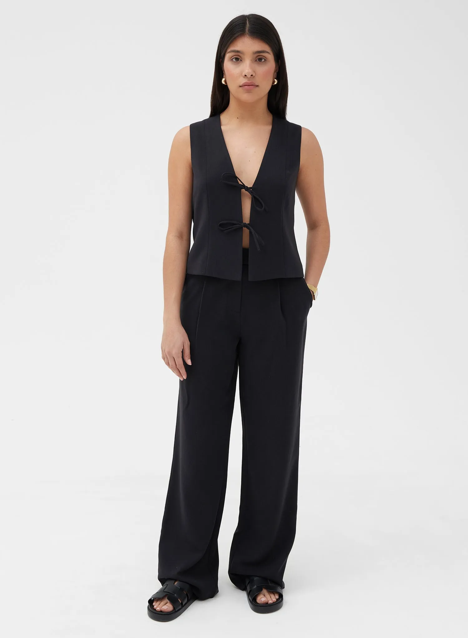 Black Straight Leg Trouser – Delilah sold by 4th and Reckless product image thumbnail 3
