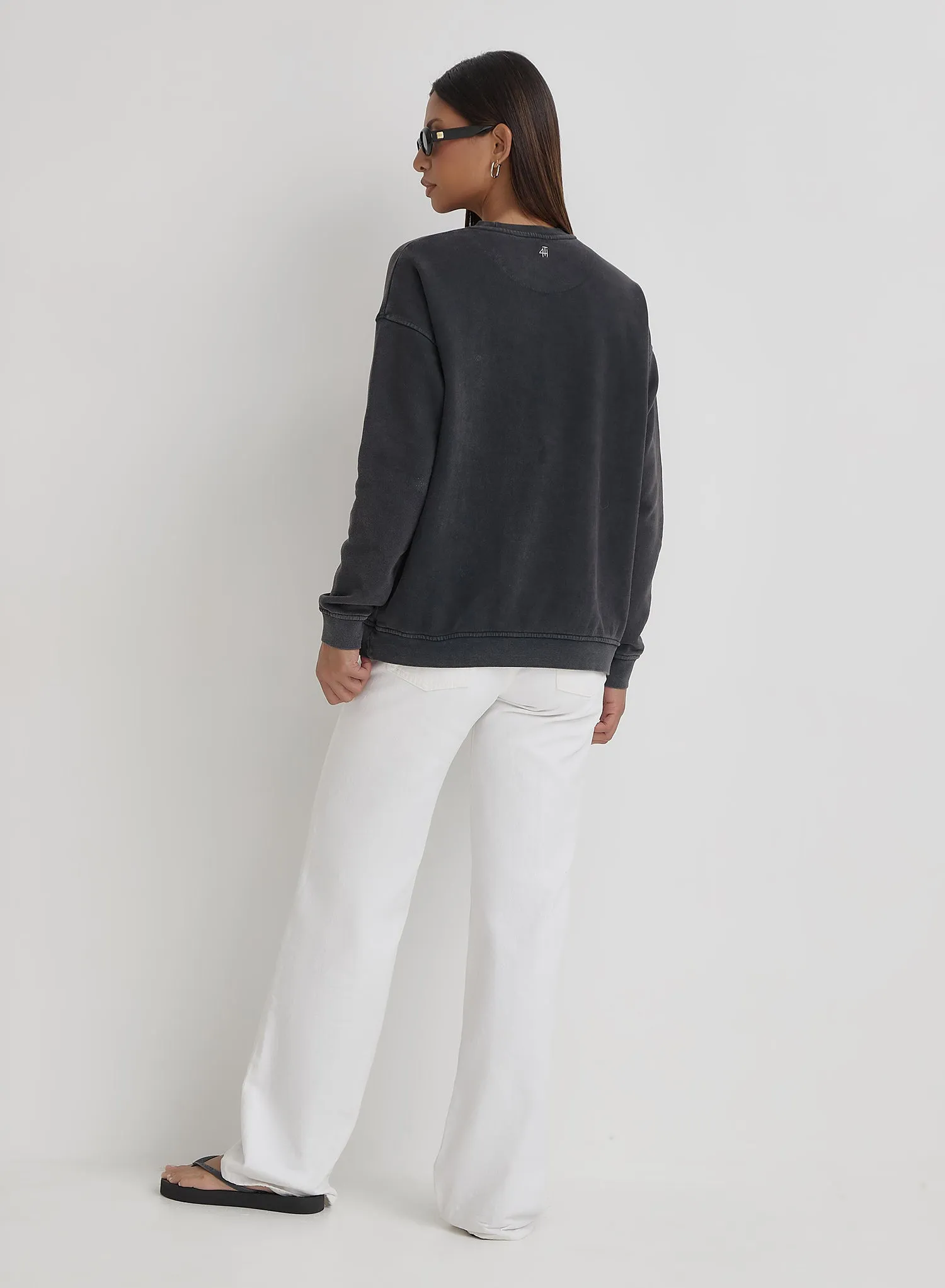 Acid Wash London Slogan Classic Longline Sweatshirt- London sold by 4th and Reckless product image thumbnail 4