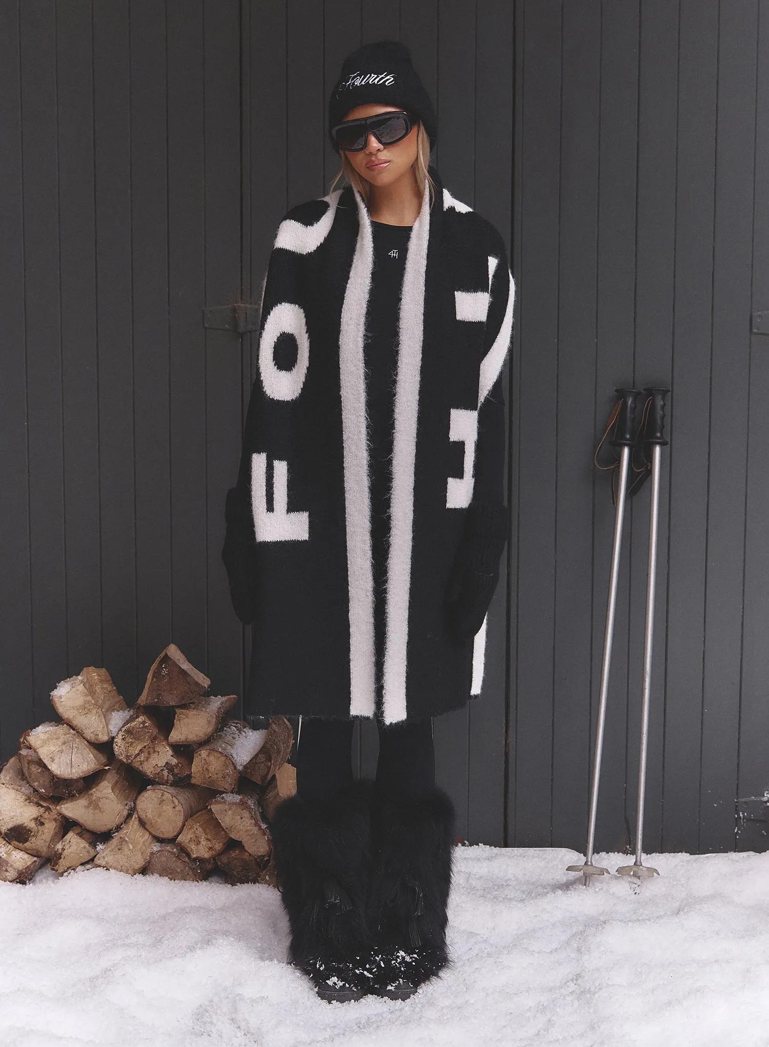 Black Fourth Branded Knitted Scarf- Letti sold by 4th and Reckless product image thumbnail 2