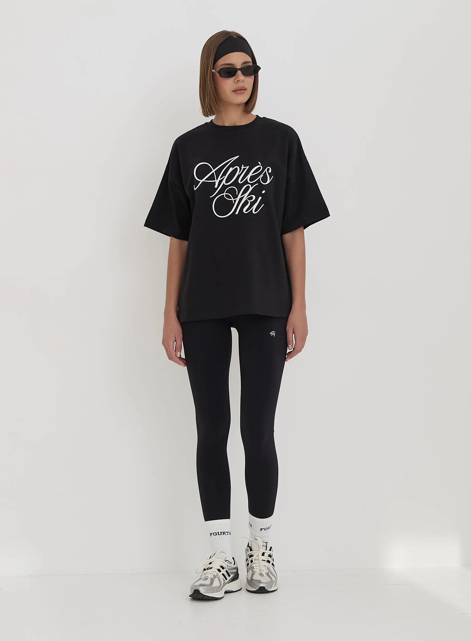 Black Embroidered Apres Ski Slogan T-Shirt sold by 4th and Reckless product image thumbnail 4