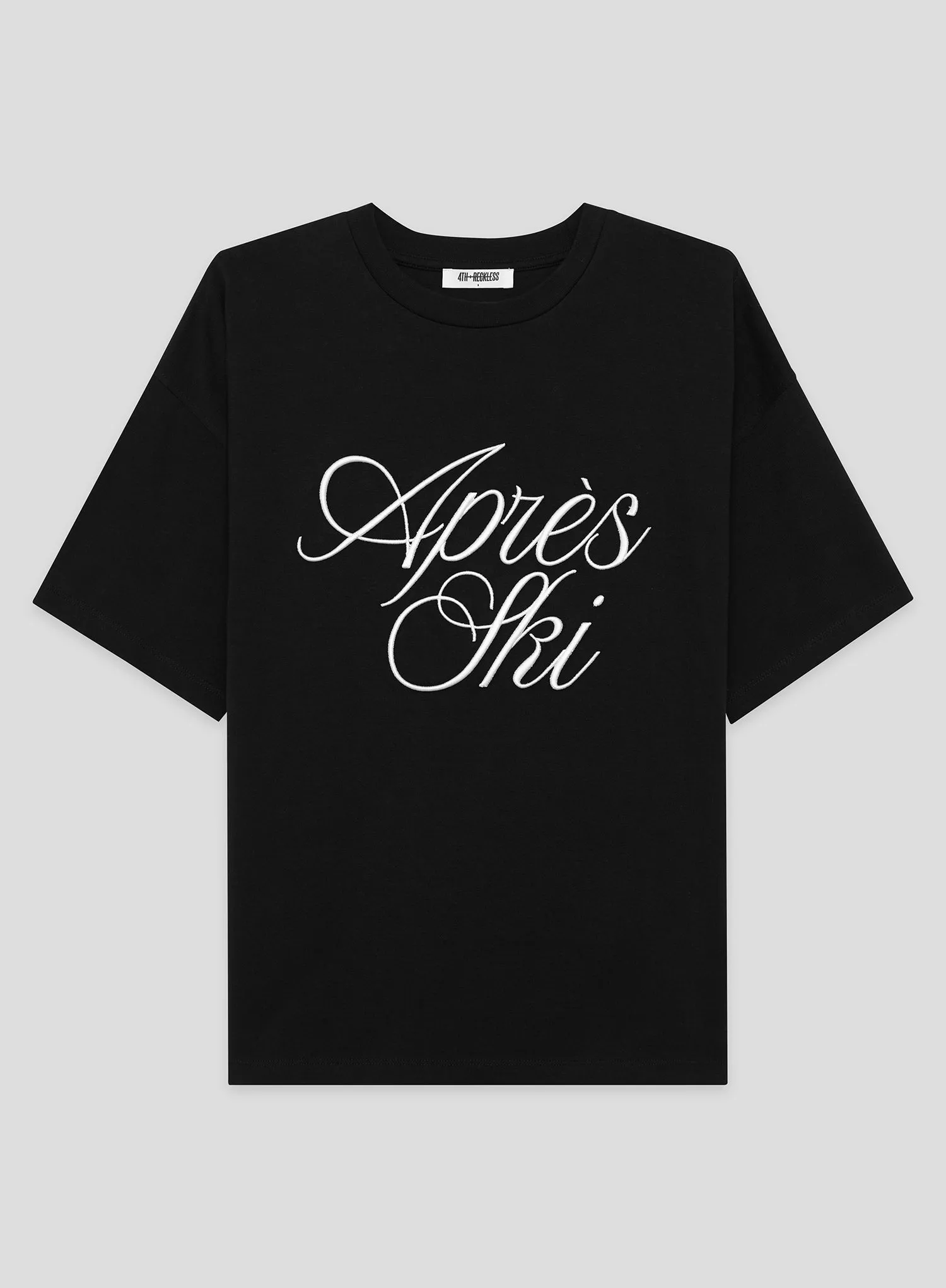 Black Embroidered Apres Ski Slogan T-Shirt sold by 4th and Reckless product image thumbnail 5