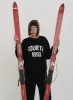 Black Velour Branded Classic Sweatshirt- Cacie sold by 4th and Reckless