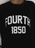 Black Velour Branded Classic Sweatshirt- Cacie sold by 4th and Reckless