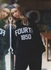 Black Velour Branded Classic Sweatshirt- Cacie sold by 4th and Reckless