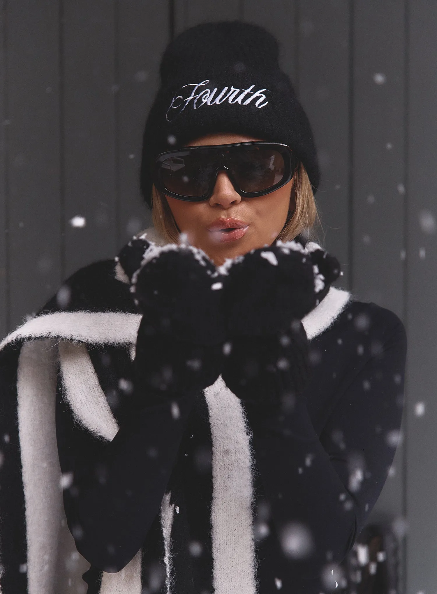 Black Fourth Branded Knitted Beanie Hat sold by 4th and Reckless product image thumbnail 2