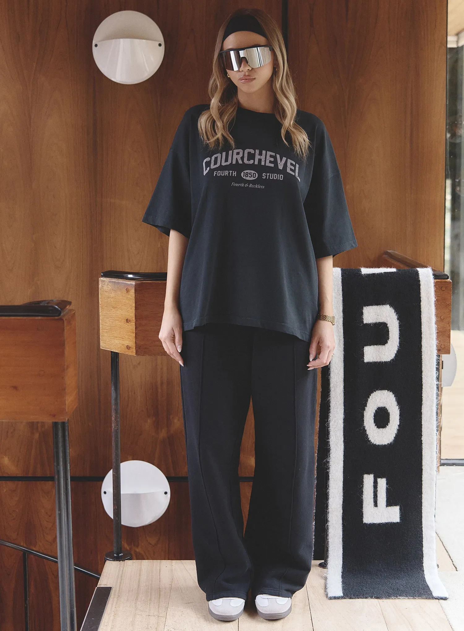 Grey Acid Wash Courchevel Slogan Print T-Shirt sold by 4th and Reckless product image thumbnail 4