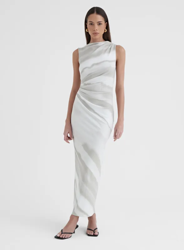 Printed Ruched Jersey Midaxi Dress - Tamilda sold by 4th and Reckless