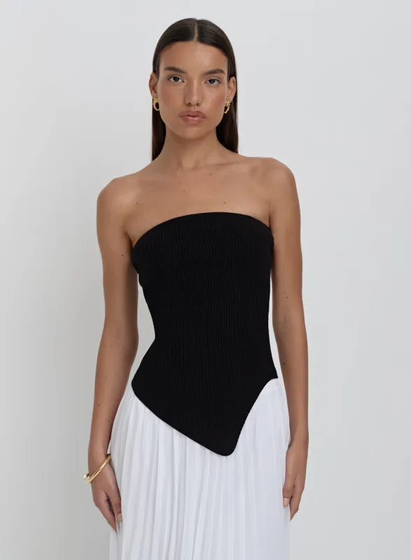 Black Knitted Bandeau Top- Mila sold by 4th and Reckless