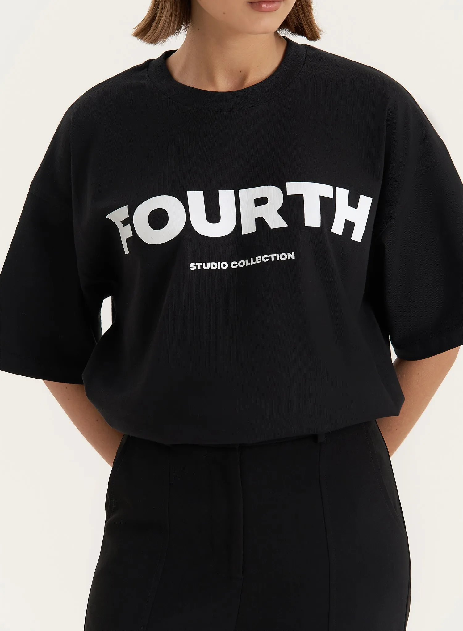 Black Fourth Branded Oversized T-Shirt- Hannah sold by 4th and Reckless product image thumbnail 3