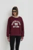 Burgundy Fourth Studio Relaxed Oversized Sweatshirt- Davis sold by 4th and Reckless