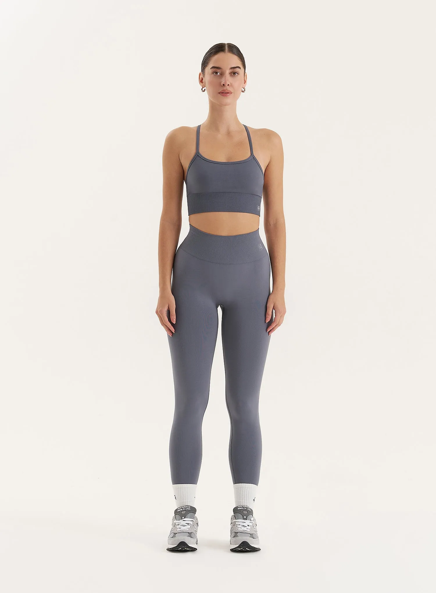 Grey Racer Back Seamless Sports Bra sold by 4th and Reckless product image thumbnail 3