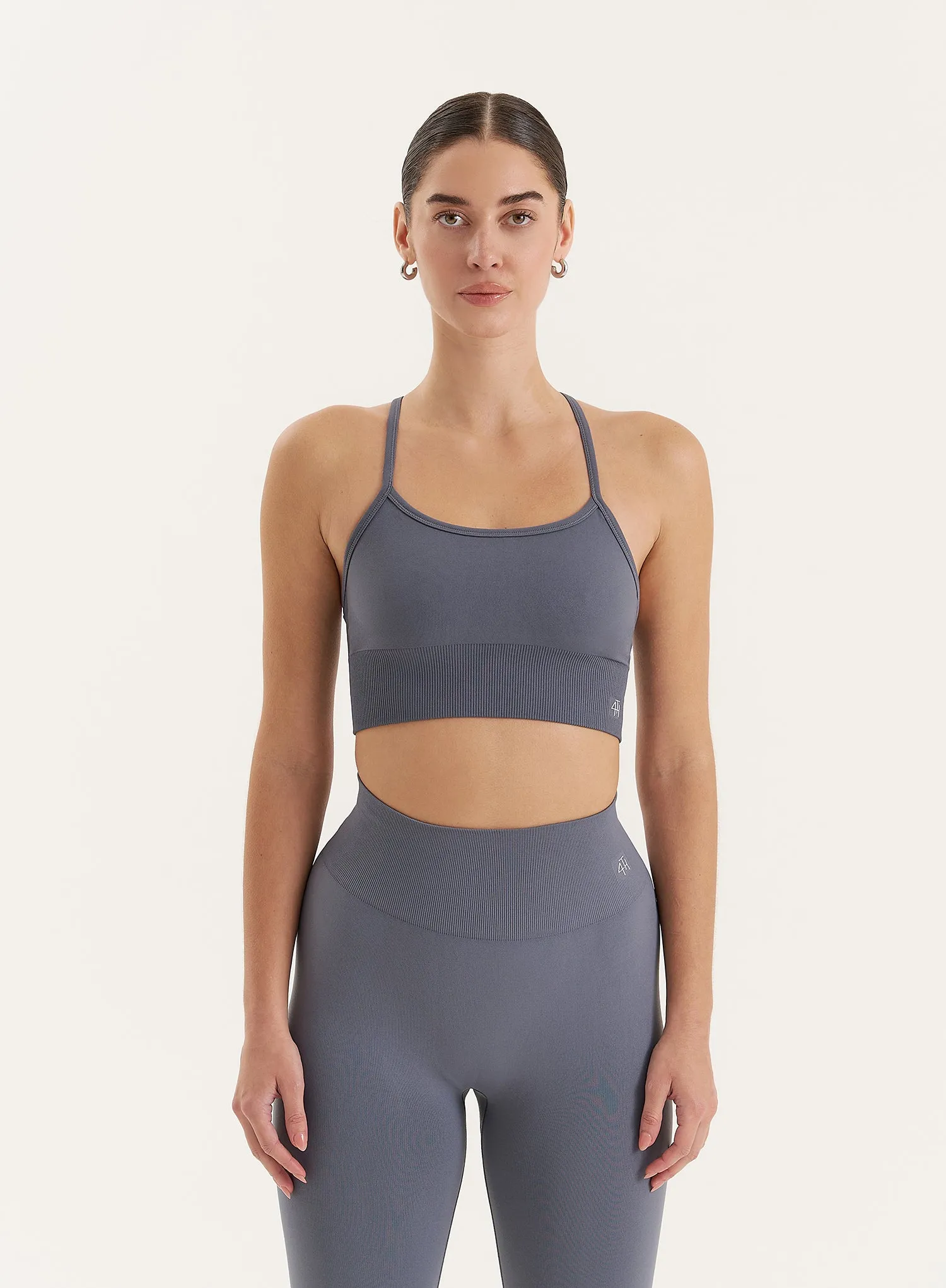 Grey Racer Back Seamless Sports Bra sold by 4th and Reckless