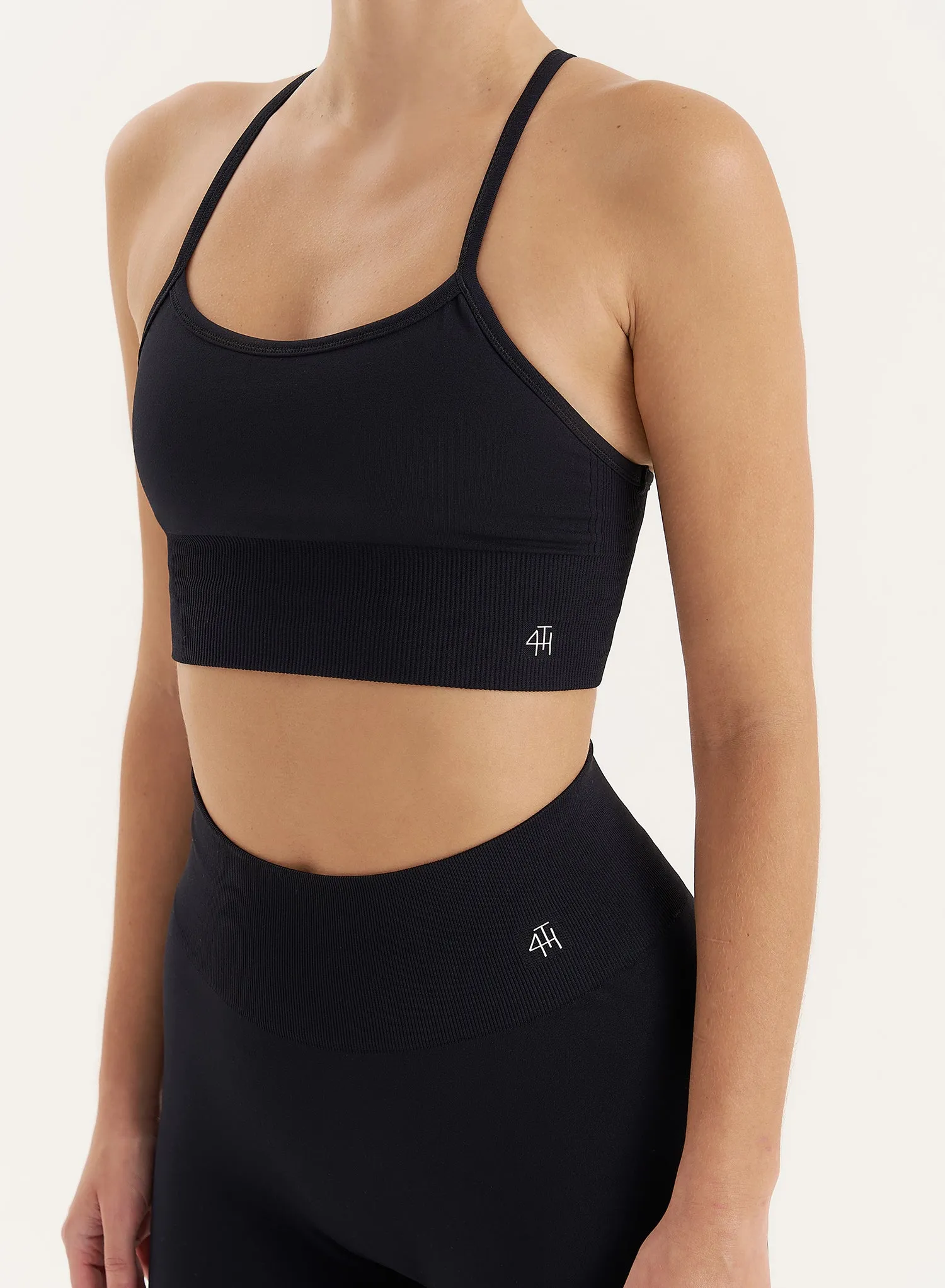 Black Racer Back Seamless Sports Bra sold by 4th and Reckless product image thumbnail 2