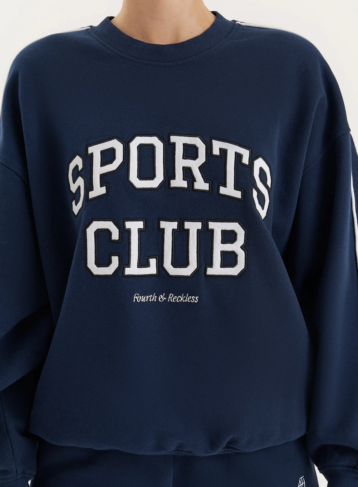 Navy Slogan Relaxed Oversized Sweatshirt sold by 4th and Reckless product image thumbnail 2