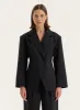 Black Cinched Waist Tailored Blazer- Reese sold by 4th and Reckless