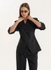 Black Cinched Waist Tailored Blazer- Reese sold by 4th and Reckless
