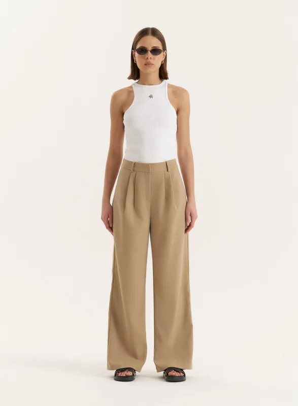 Camel Tailored Wide Leg Trouser sold by 4th and Reckless