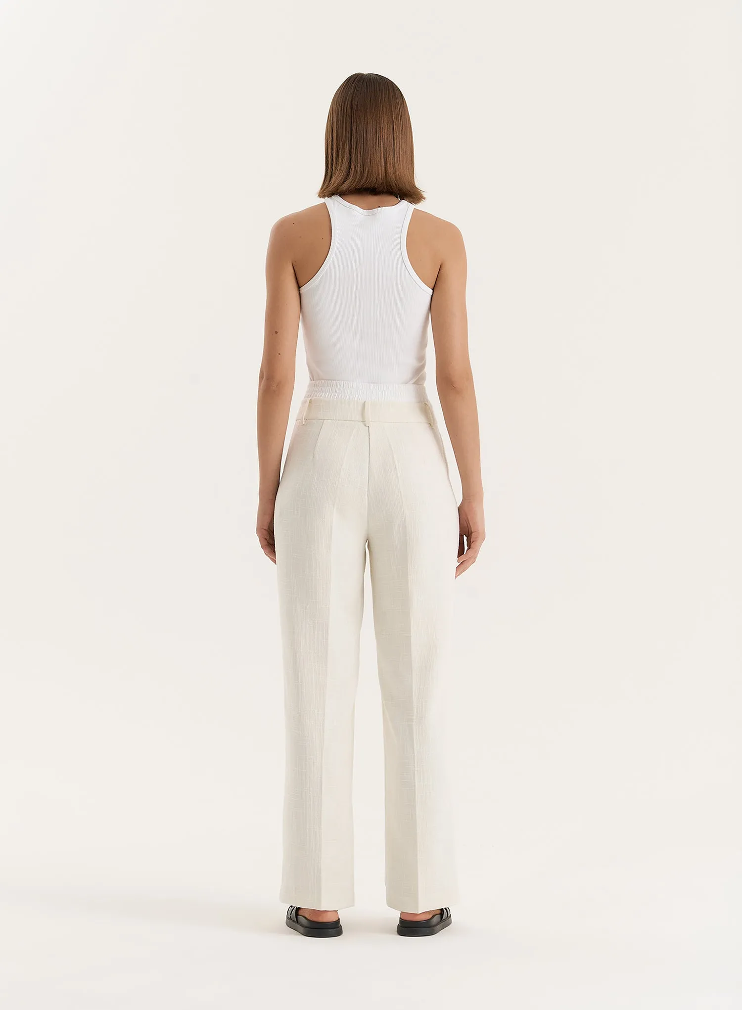 Cream Wide Leg Tailored Trouser sold by 4th and Reckless product image thumbnail 5