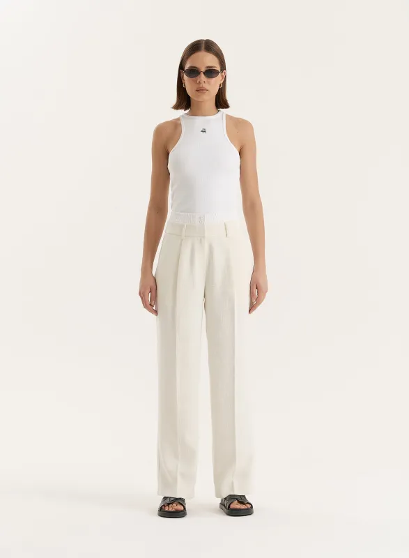 Cream Wide Leg Tailored Trouser sold by 4th and Reckless