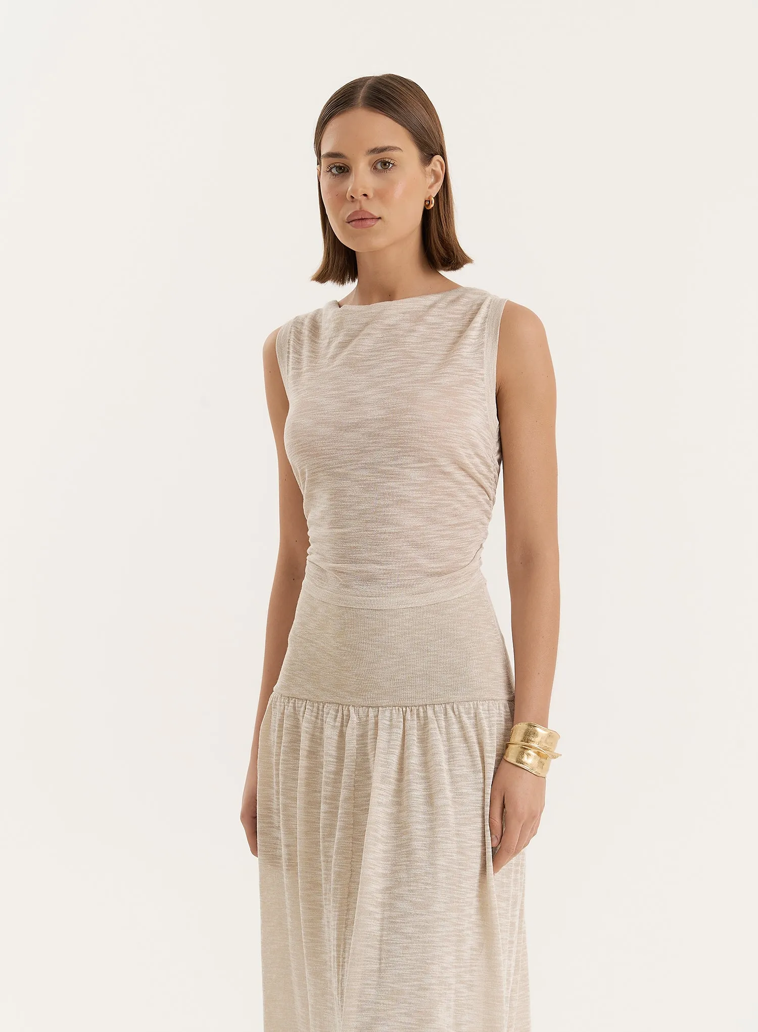 Beige Cropped Sleeveless Top sold by 4th and Reckless product image thumbnail 5