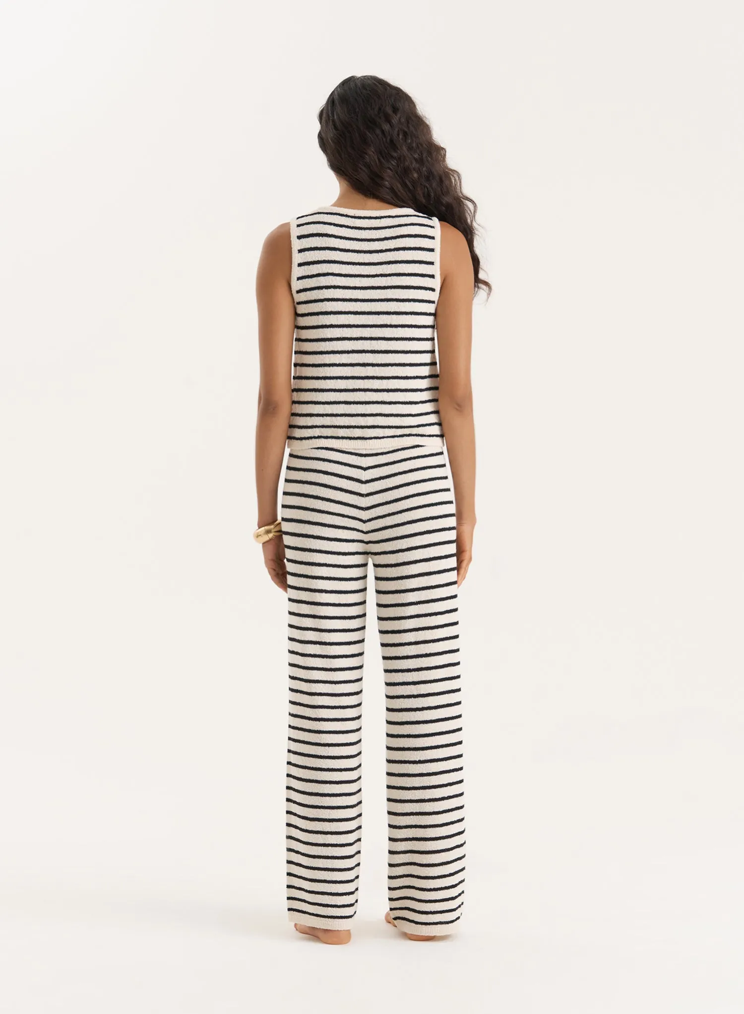 Striped Knitted Tie Front Sleeveless Top- Bria sold by 4th and Reckless product image thumbnail 5