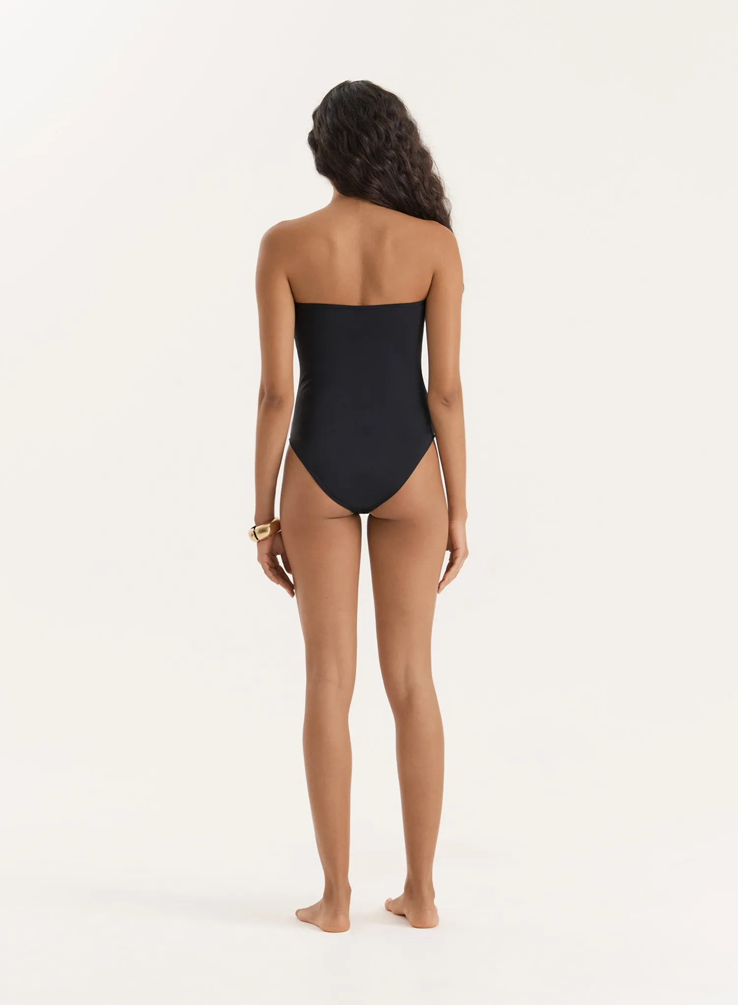 Black Gold Ring Cut Out Bandeau Swimsuit sold by 4th and Reckless product image thumbnail 5