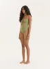 Olive Gold Ring Cut Out Bandeau Swimsuit- Nala sold by 4th and Reckless
