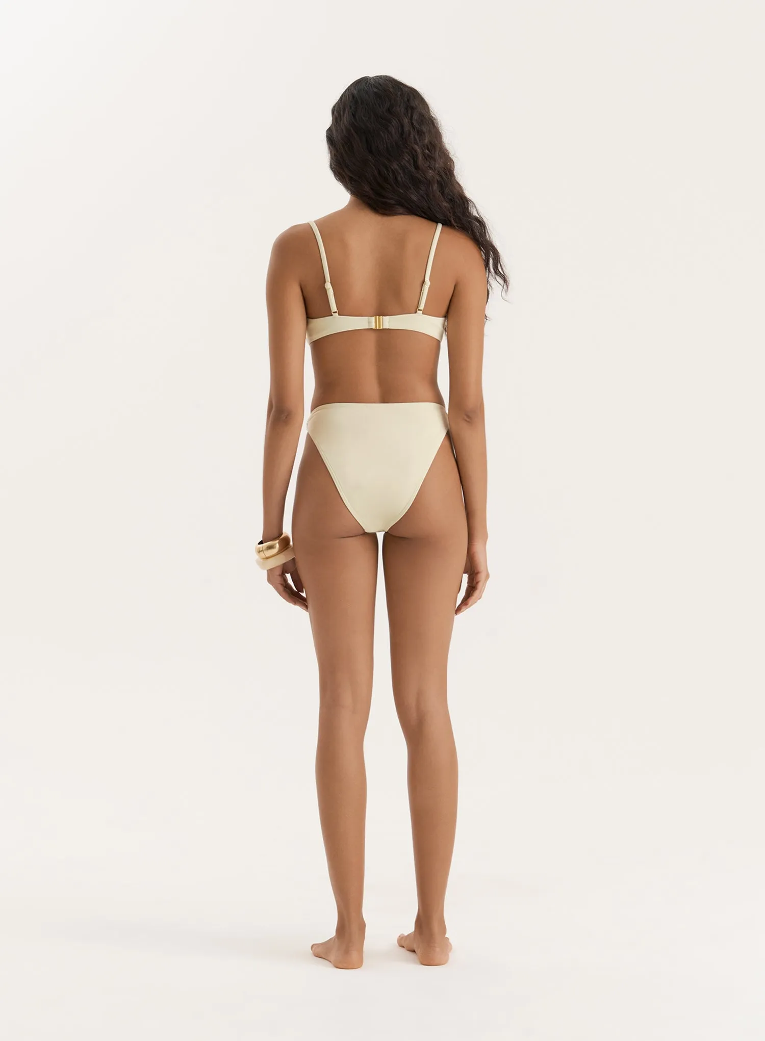 Cream Gold Buckle High Leg Bikini Bottom- Mahli sold by 4th and Reckless product image thumbnail 5