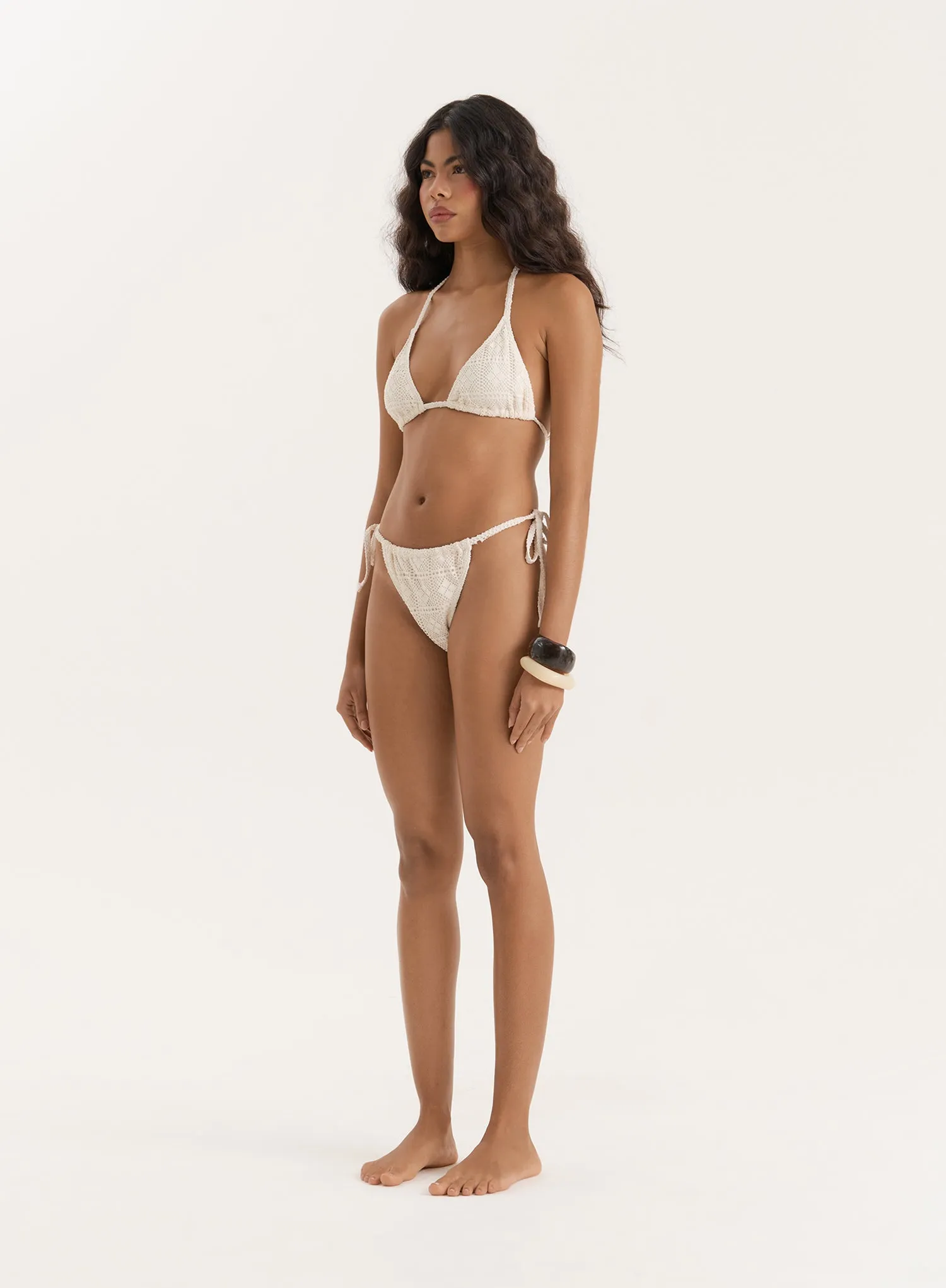 Cream Tie Side Bikini Bottom sold by 4th and Reckless product image thumbnail 2