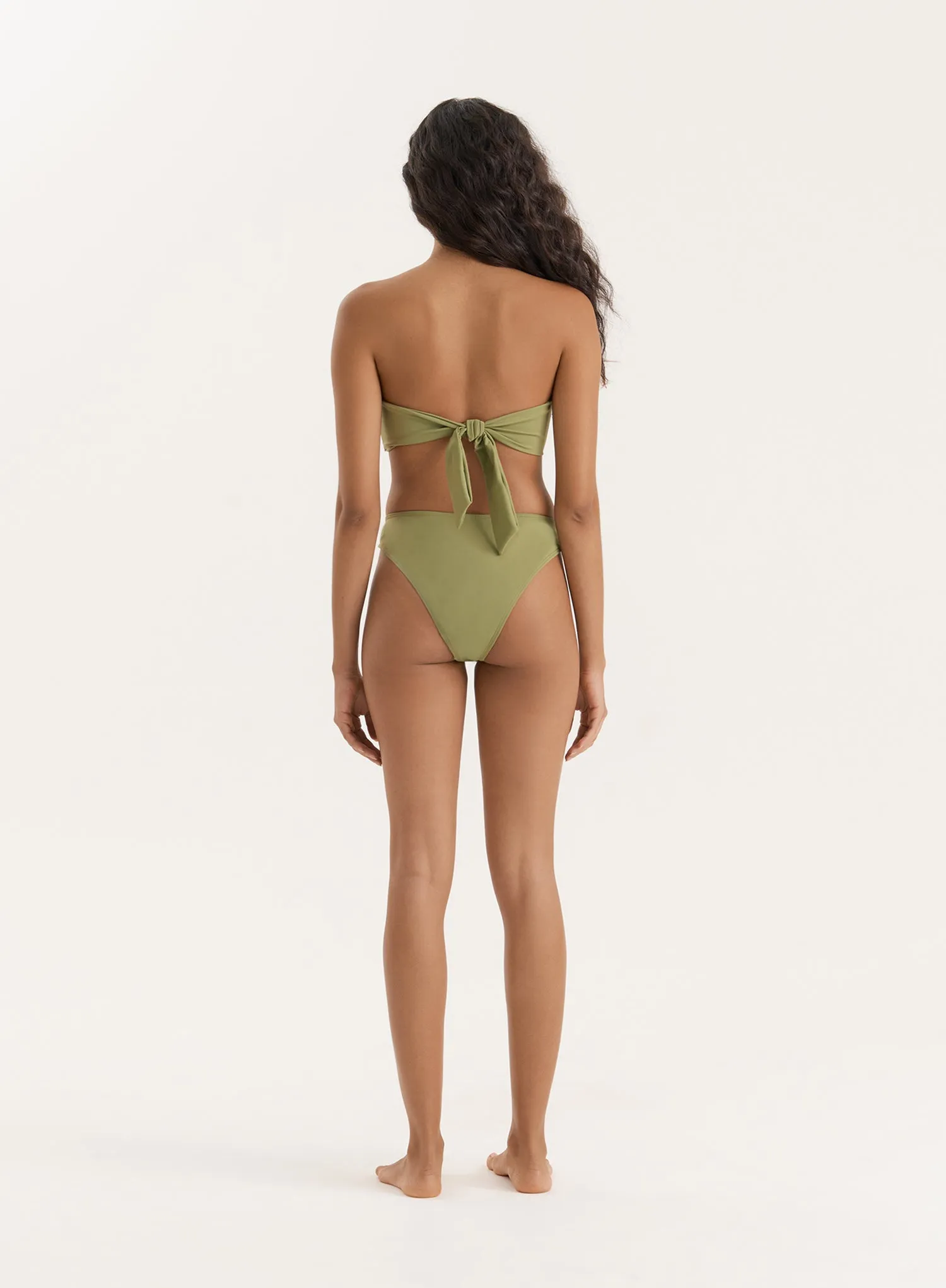 Olive Shell Buckle Bandeau Bikini Top- Tamia sold by 4th and Reckless product image thumbnail 5