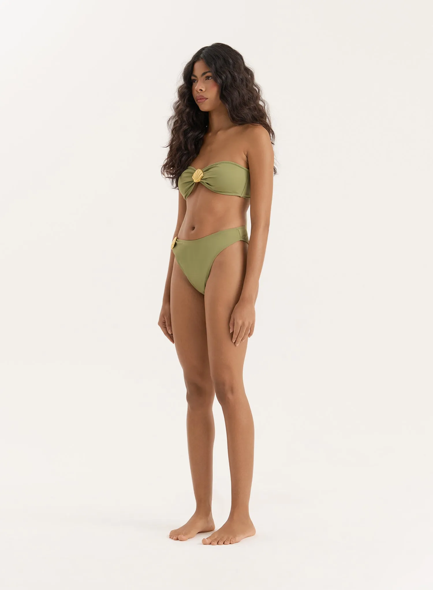 Olive Shell Buckle Bandeau Bikini Top- Tamia sold by 4th and Reckless product image thumbnail 2