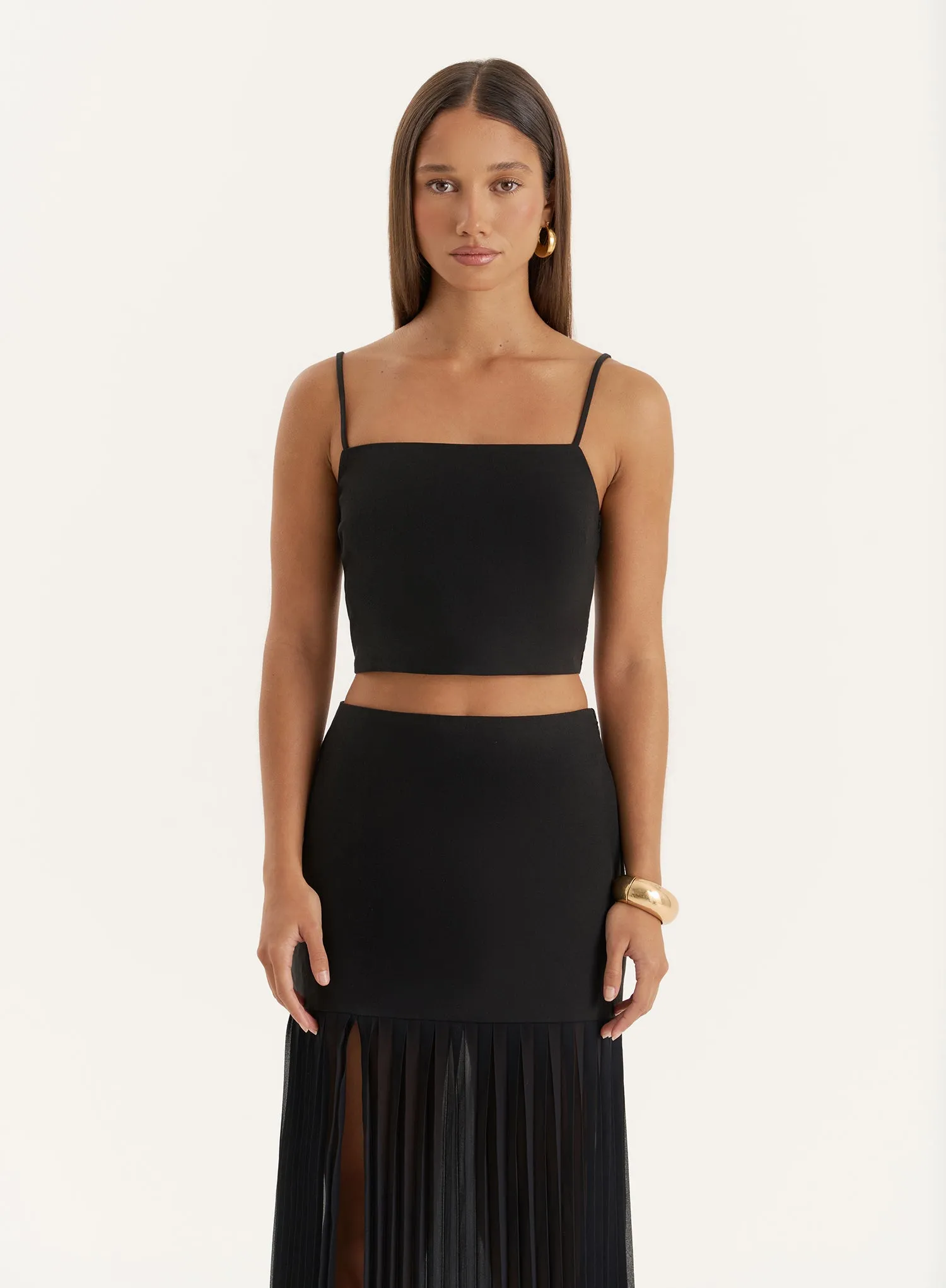 Black Cami Crop Top sold by 4th and Reckless