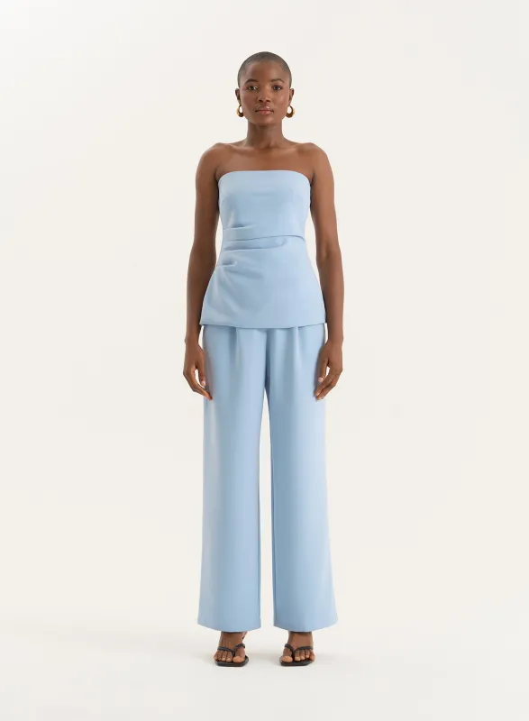 Blue Tailored Wide Leg Trousers- Sorcha sold by 4th and Reckless