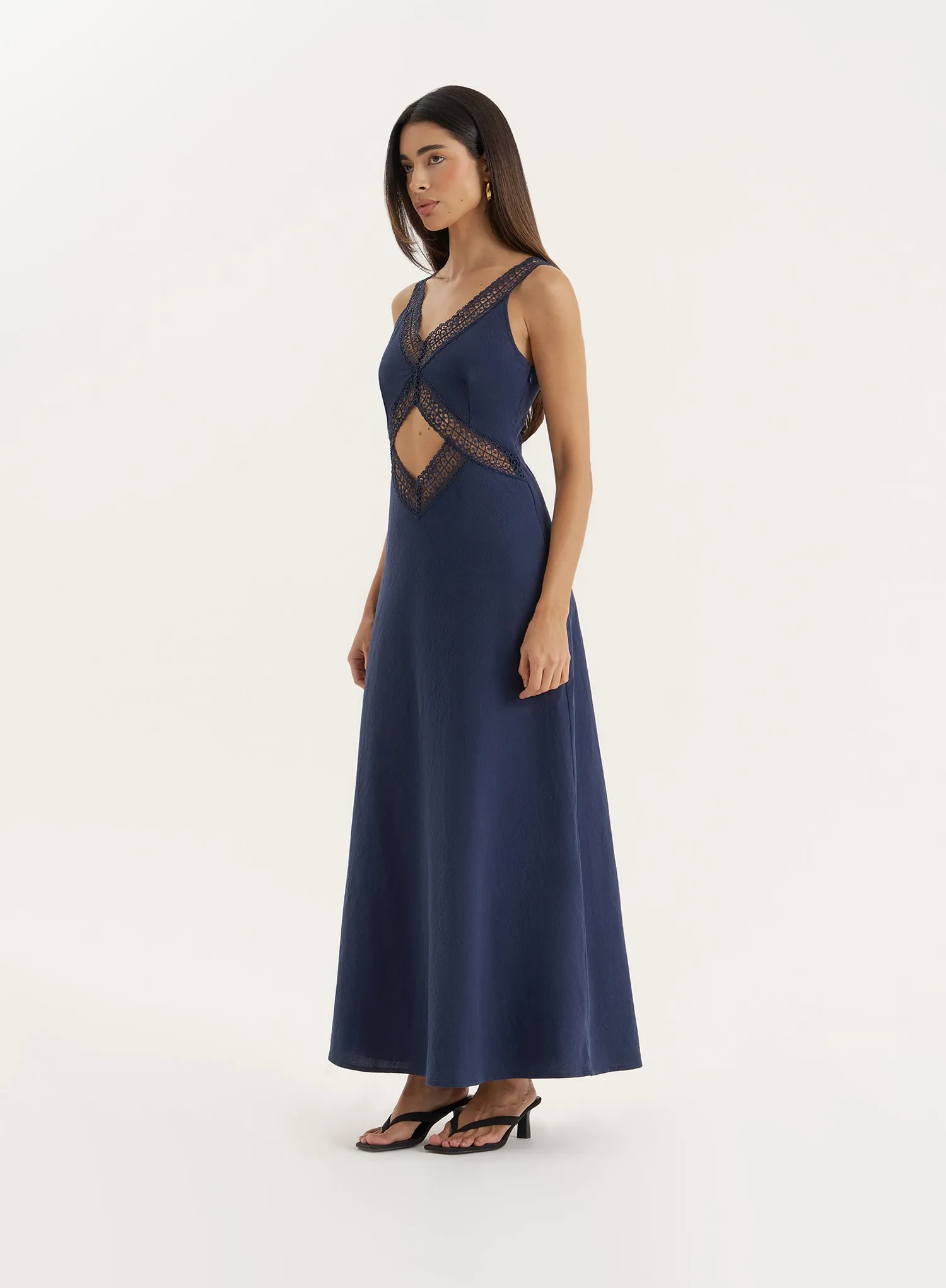 Navy Cut Out Maxi Dress- Briany sold by 4th and Reckless product image thumbnail 2