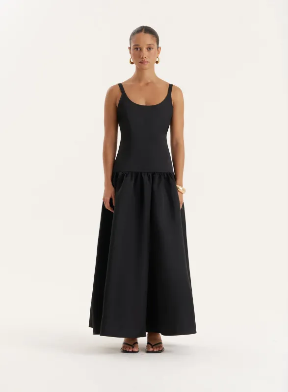 Black Drop Waist Maxi Dress- Melinie sold by 4th and Reckless