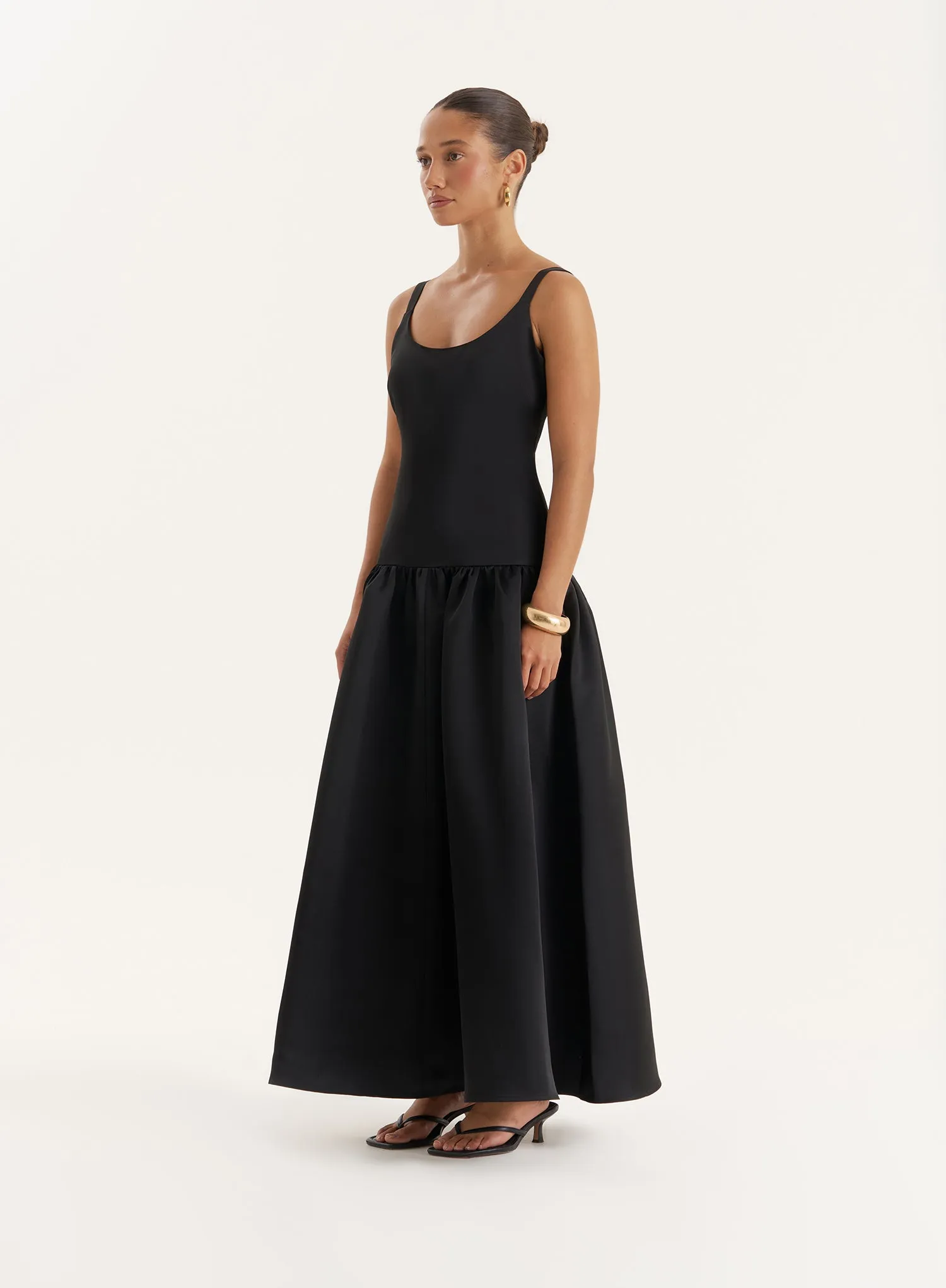 Black Drop Waist Maxi Dress- Melinie sold by 4th and Reckless product image thumbnail 2