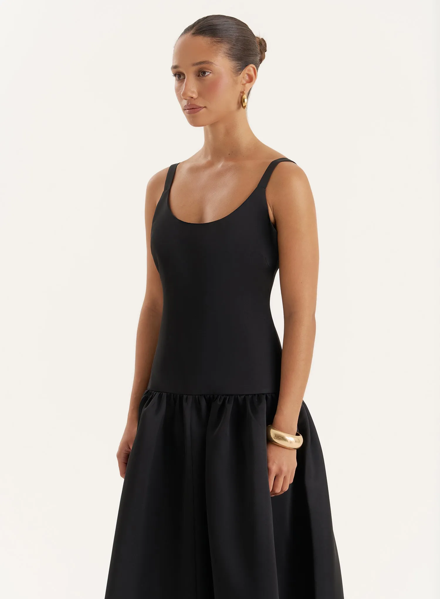 Black Drop Waist Maxi Dress- Melinie sold by 4th and Reckless product image thumbnail 3