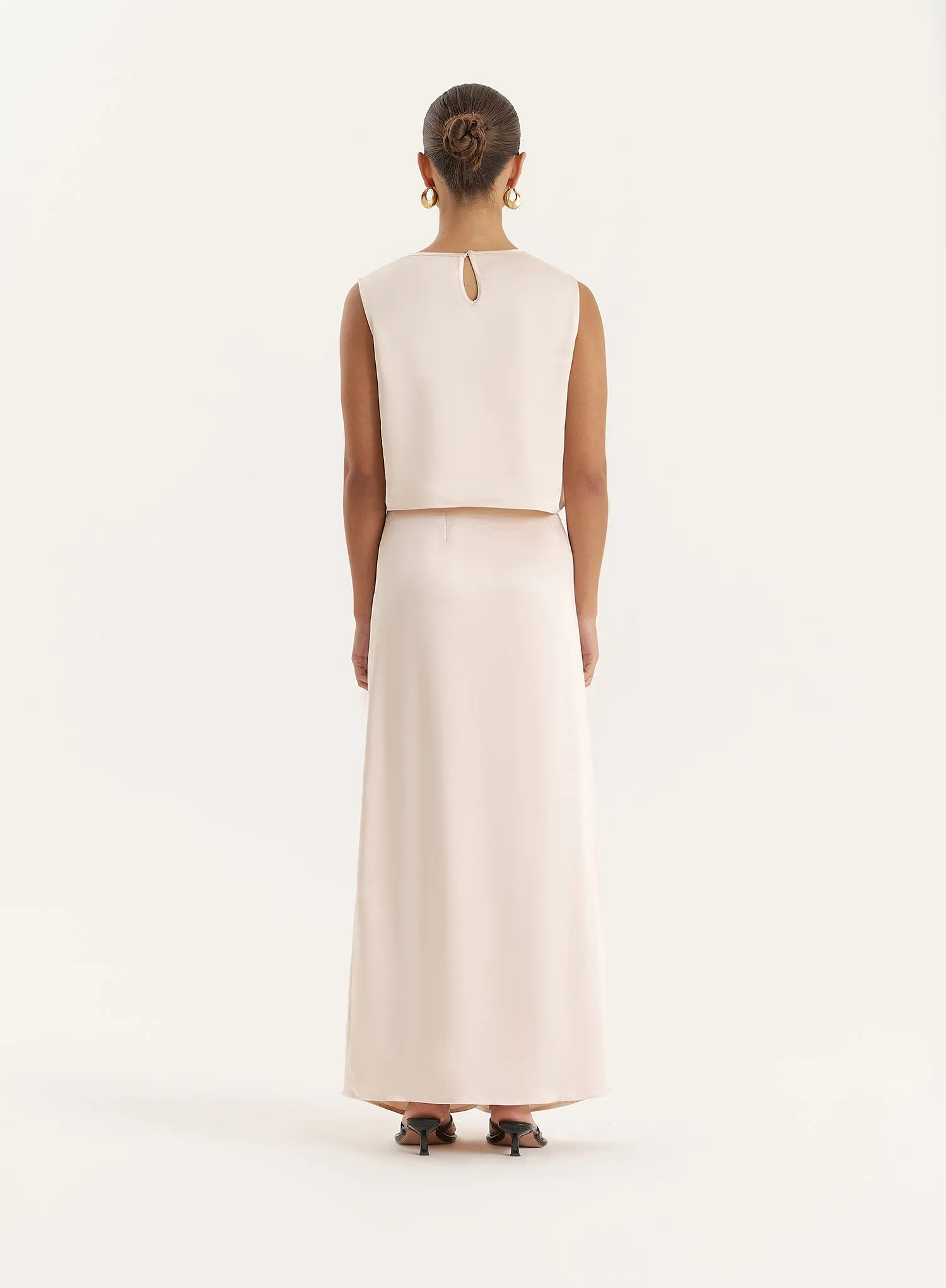 Cream Satin Maxi Skirt- Verona sold by 4th and Reckless product image thumbnail 5