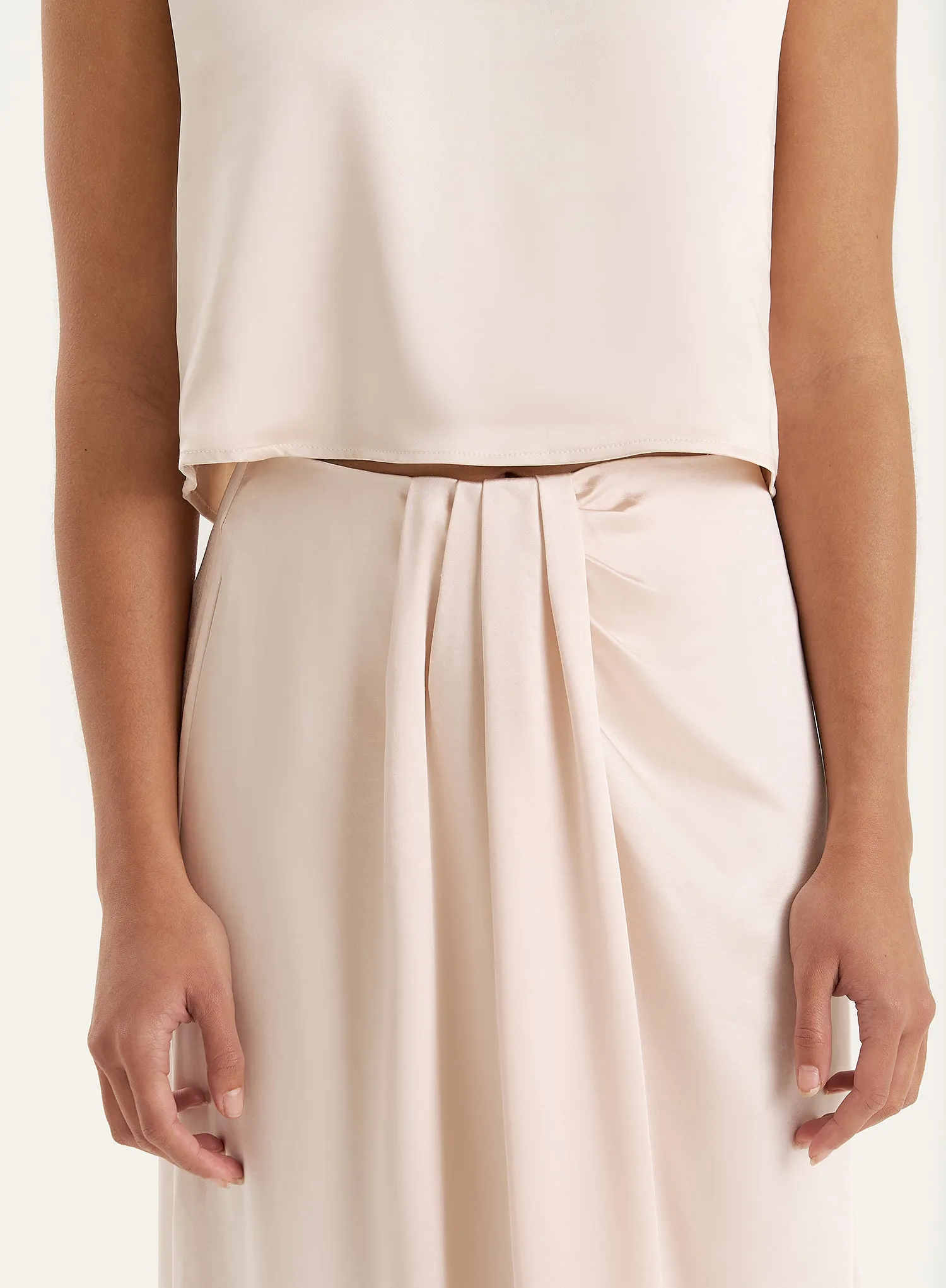 Cream Satin Maxi Skirt- Verona sold by 4th and Reckless product image thumbnail 3