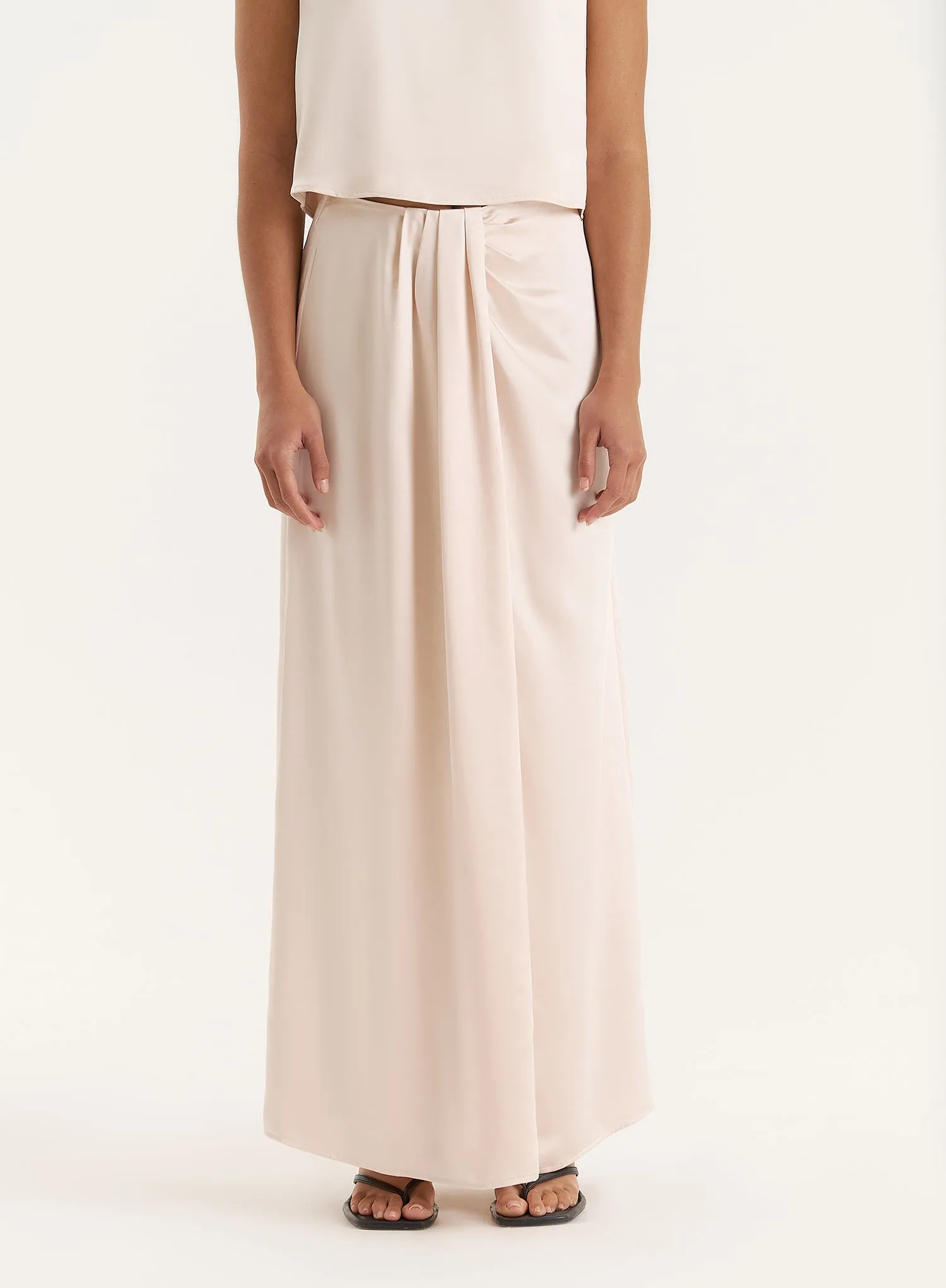 Cream Satin Maxi Skirt- Verona sold by 4th and Reckless product image thumbnail 4