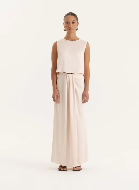 Cream Satin Maxi Skirt- Verona sold by 4th and Reckless