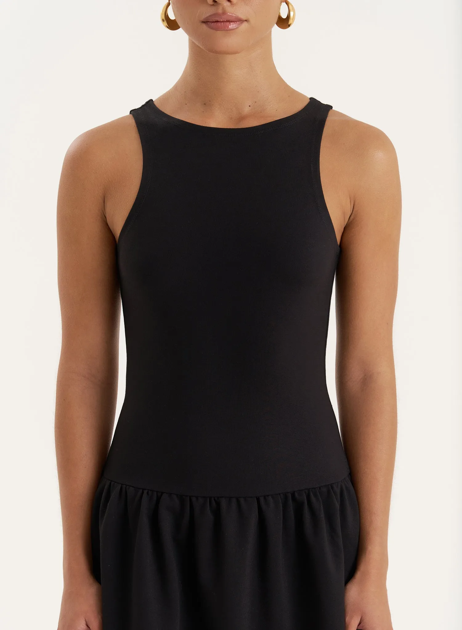 Black Drop Waist Mini Dress sold by 4th and Reckless product image thumbnail 3