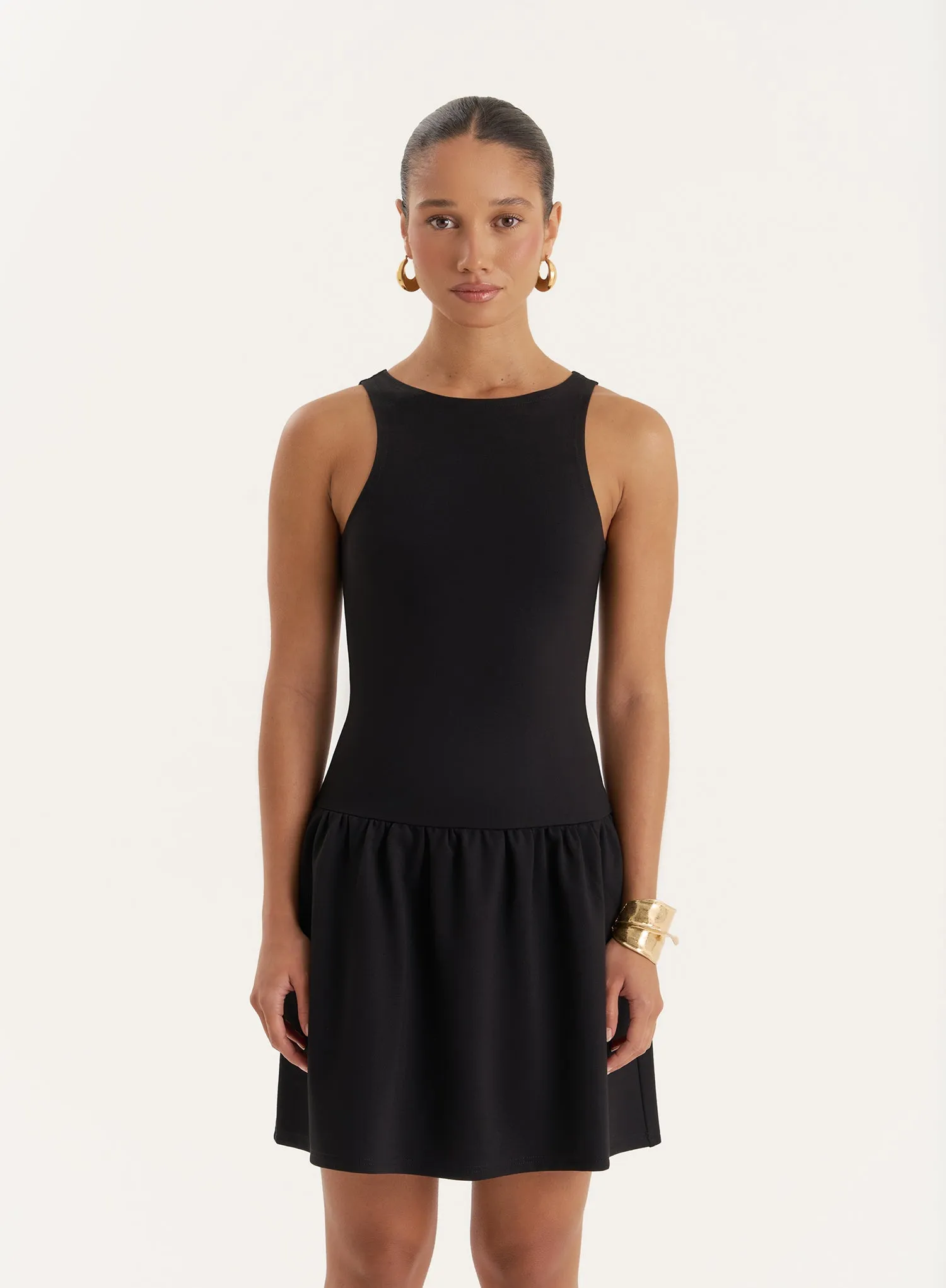 Black Drop Waist Mini Dress sold by 4th and Reckless product image thumbnail 4